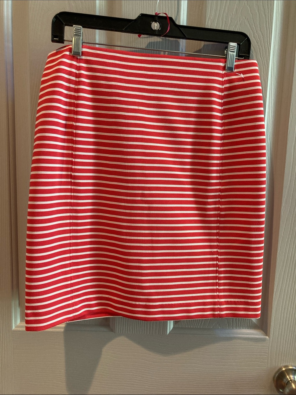 EUC Joe Fresh Orange/White Striped Knit Pencil Skirt